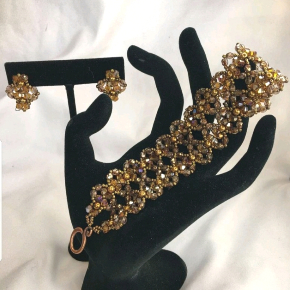 Copper Antique Bracelet & Earring Set